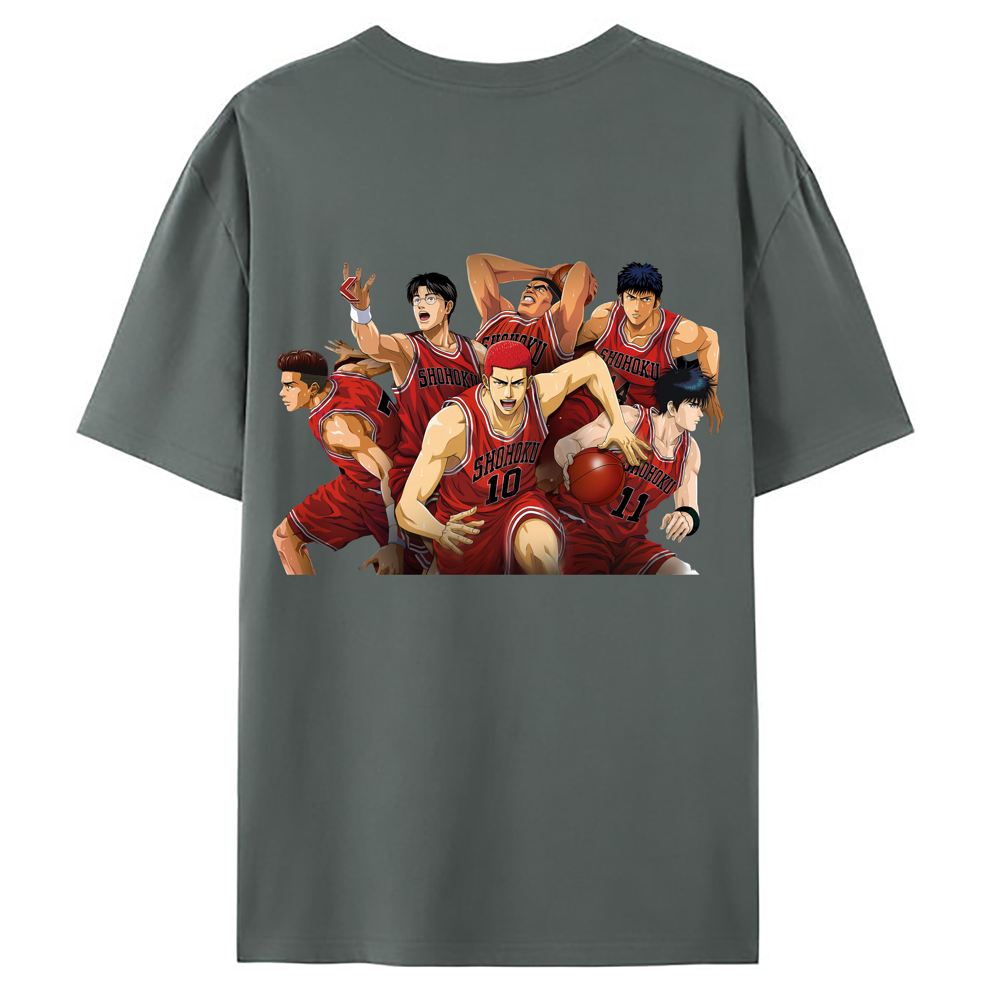 （画像用） SLAM DUNK／スラムダンク 綿100％ メンズ半袖Tシャツ（バックプリント） 通気性